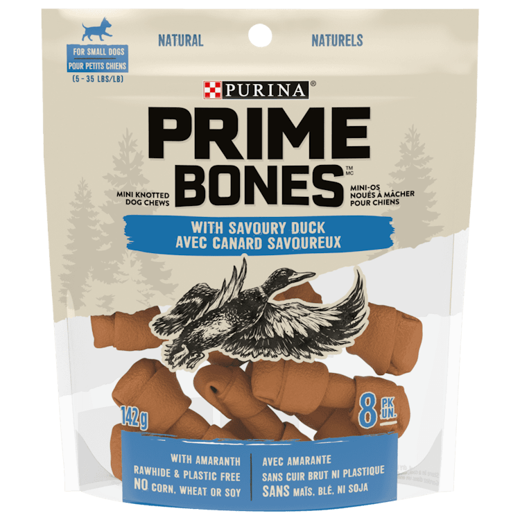 Prime Bones🅪 Mini-Os Noués à Mâcher Pour Chiens Avec Canard Savoureux