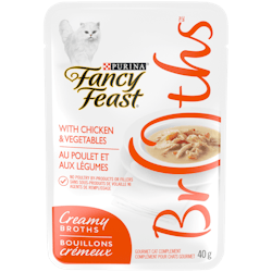 Fancy Feastᴹᴰ Bouillons Crémeux au Poulet et aux Légumes Complément pour Chats