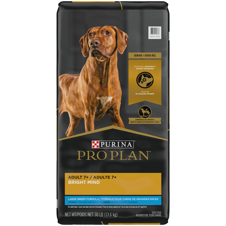 Pro Planᴹᴰ Adulte 7+ Bright Mind Formule pour Chiens de Grandes Races Poulet et Riz Nourriture Sèche pour Chiens