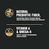 Natural prebiotic fiber, vitamin A & omega-6