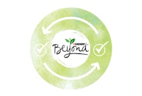 Logo Beyond avec une bordure verte et des flèches indiquant que l’éthique du fournisseur s’aligne sur les valeurs de Beyond