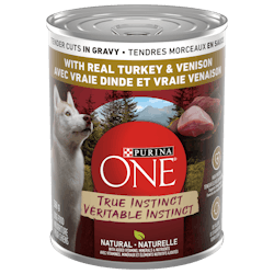 Purina ONEᴹᴰ Véritable Instinct Tendres Morceaux en Sauce Avec De La Vraie Dinde Et Venaison Nourriture pour Chiens