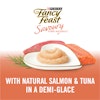 With natural salmon & tuna in a demi-glace