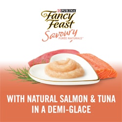 With natural salmon & tuna in a demi-glace