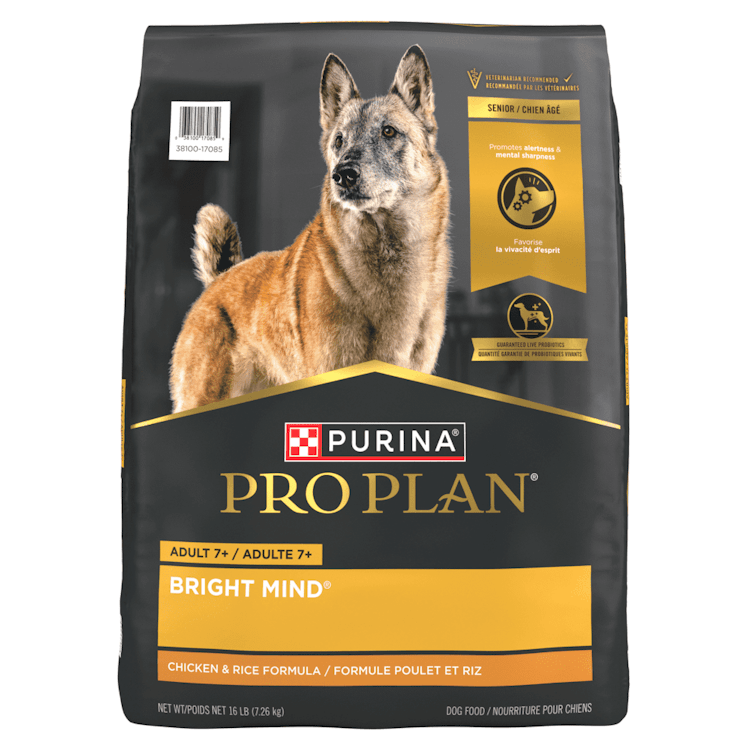 Pro Planᴹᴰ Adulte 7+ Bright Mind Formule Poulet et Riz Nourriture Sèche pour Chiens