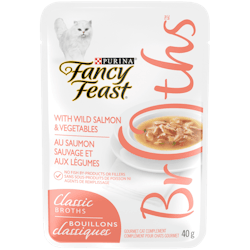 Fancy Feastᴹᴰ Bouillons Classiques au Saumon Sauvage et aux Légumes Complément pour Chats