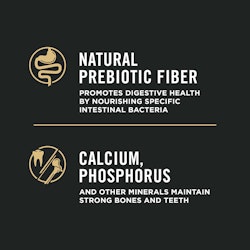 Natural prebiotic fiber, calcium, phosphorus