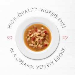 High quality ingredients in a creamy, velvety bisque