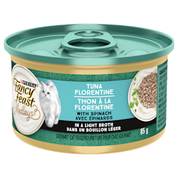 Fancy Feastᴹᴰ Medleys🅪 Thon à la Florentine avec Épinards dans un Bouillon Léger Nourriture pour Chat Gourmet