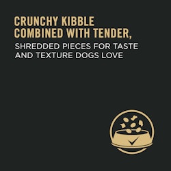 Crunchy kibble combined with tender shredded pieces