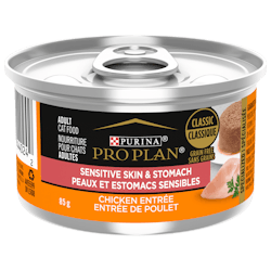 Pro Plan Spécialisée Peaux et Estomacs Sensibles Entrée de Poulet Sans Grains Classiques Nourriture Humide pour Chats