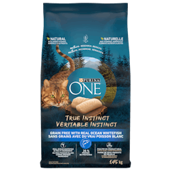 Purina ONEᴹᴰ Véritable Instinct Naturel Sans grains avec du vrai poisson blanc et des vitamines et minéraux