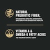 Natural prebiotic fiber, vitamin A & omega-6 fatty acids