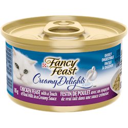 Fancy Feast Creamy Delights Festin de Poulet Avec Un Soupçon de vrai lait dans une Sauce Crémeuse Nourriture pour Chats