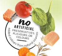 no artificial preservatives, flavours or colours banner with ingredients around it