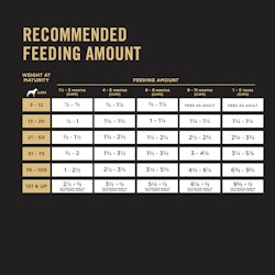 Recommended feeding amount