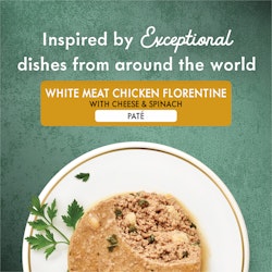 Inspired by exceptional dishes from around the world -white meat chicken florentine with cheese and spinach