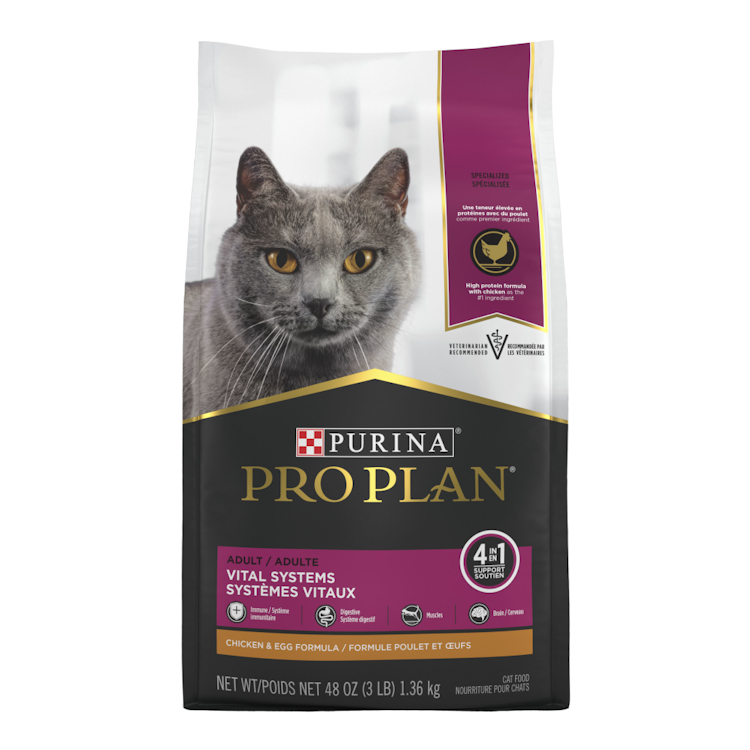 Pro Planᴹᴰ Adulte Systèmes Vitaux Formule Poulet et œufs 4-en-1 Nourriture Sèche pour Chats