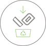 icon showing how to recycle plastic tubs