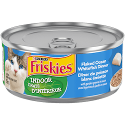 Friskies Chats d'Interieur Dîner de Poisson de Mer Blanc Émietté avec Légumes du Jardin en Sauce Nourriture pour Chats