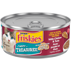 Friskies Tasty Treasures avec Poulet et Thon en Sauce Nourriture Humide pour Chats