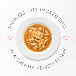 High quality ingredients in a creamy, velvety bisque