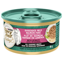 Fancy Feast® Medleys™ Shredded Wild Salmon Fare with Spinach in a Savoury Broth Wet Cat Food