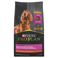 pro plan sensitive skin & stomach dog food product package