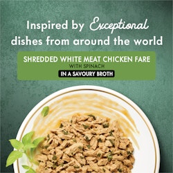 Inspired by exceptional dishes from around the world - shredded chicken fare with spinach in a savoury broth