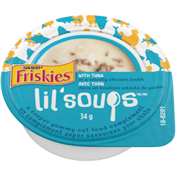 Friskies Lil’ Soups avec Thon dans un Bouillon Velouté de Poulet