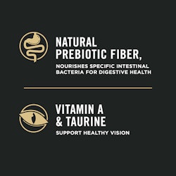 Natural prebiotic fiber, vitamin A & taurine