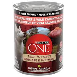 Purina ONEᴹᴰ Véritable Instinct Moulue Classique avec Vrai Boeuf et Vrai Saumon Sauvage Nourriture pour Chiens