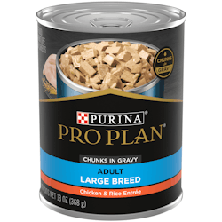 Pro Planᴹᴰ Focusᴹᴰ Formule Grandes Races Entrée de Poulet et Riz Bouchees en Sauce Adulte Nourriture Humide pour Chiens