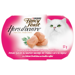 Fancy Feastᴹᴰ Hors d'Oeuvreᴹᴰ Amuse-Gueule au Saumon Sauvage de l'Alaska Cuit à la Vapeur pour Chats