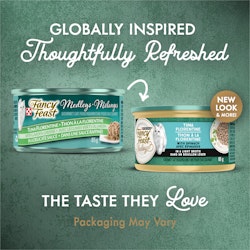 Globally inspired, thoughtfully refreshed - new look Fancy Feast Medleys cans