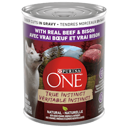 Purina ONE® True Instinct Tender Cuts in Gravy With Real Beef & Bison Wet Dog Food