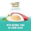 With natural tuna in a demi-glace