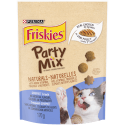 Friskies Party Mix Croquant Gourmet avec du Vrai Poulet Gâteries pour Chats